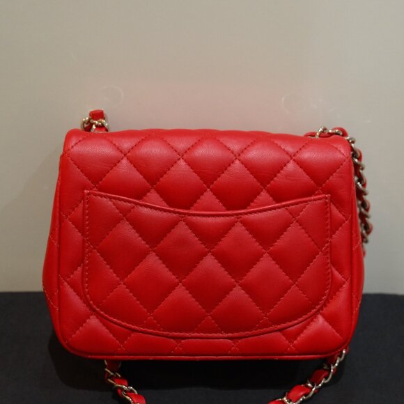 Chanel Quilted Lambskin Mini Square Flap Red NWT - Picture 2 of 16